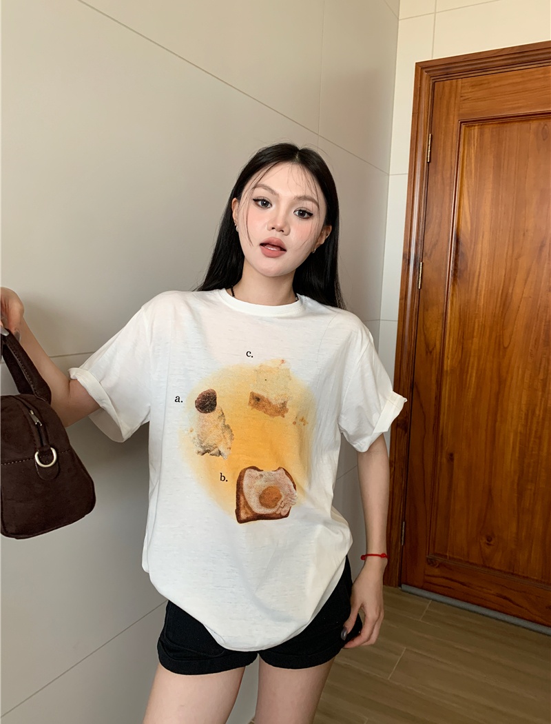 Short sleeve loose all-match printing T-shirt