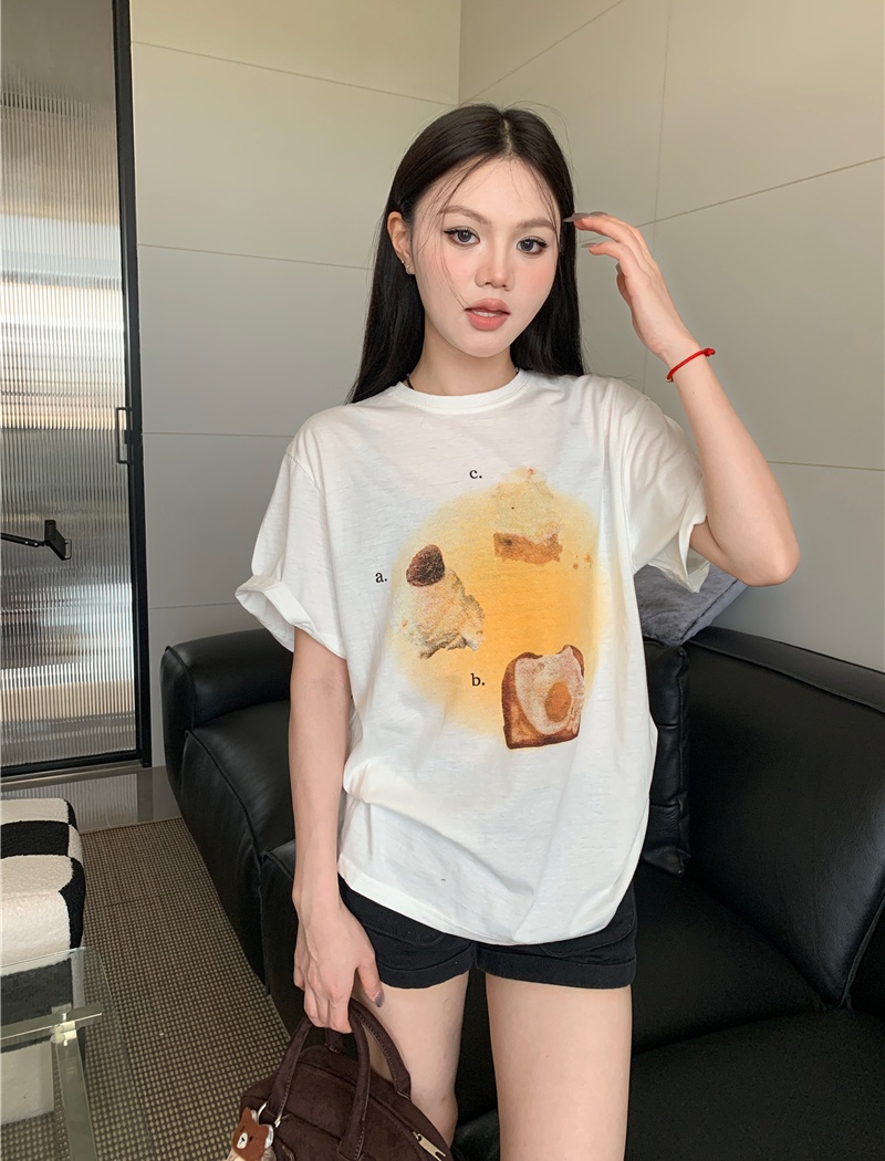 Short sleeve loose all-match printing T-shirt