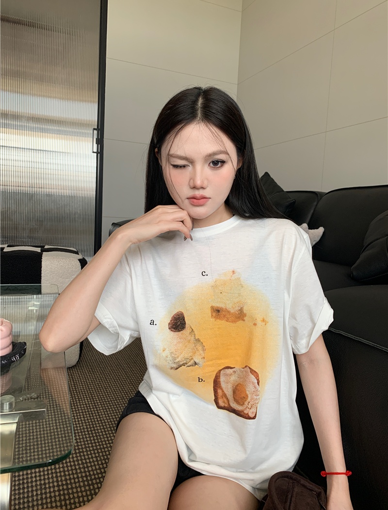 Short sleeve loose all-match printing T-shirt
