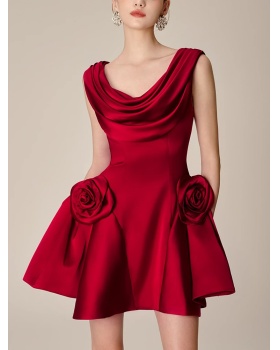 Sexy enticement flowers ladies small skirt France style dress