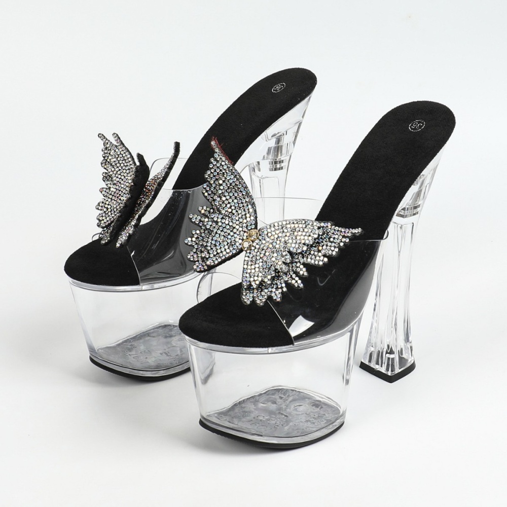 Very high catwalk slippers high-heeled shoes for women
