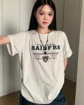 Loose summer printing short sleeve T-shirt for women