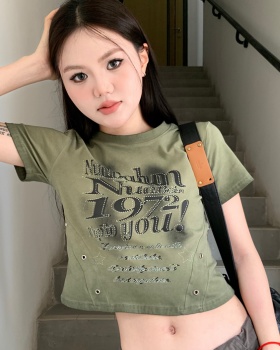 Short sleeve spicegirl American style retro short T-shirt