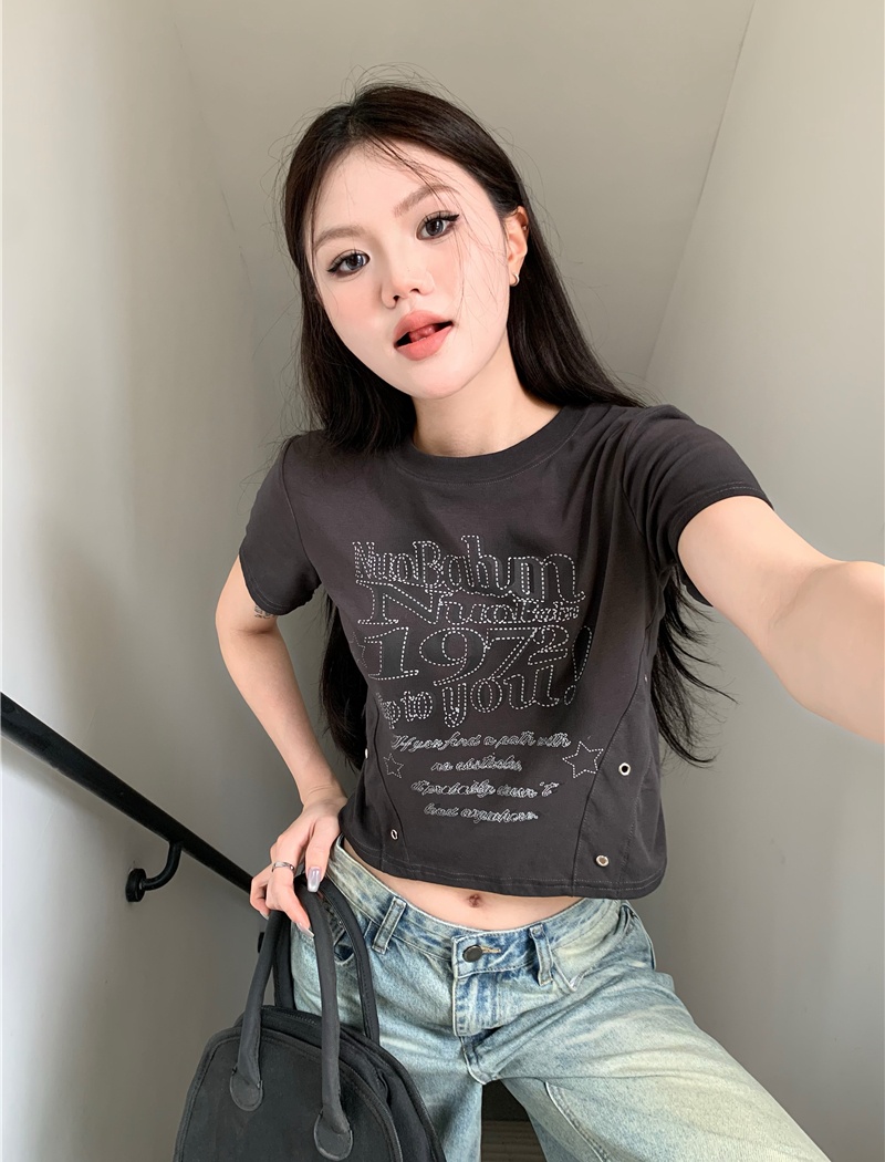 Short sleeve spicegirl American style retro short T-shirt
