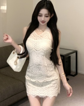 Package hip halter spicegirl short lace slim dress