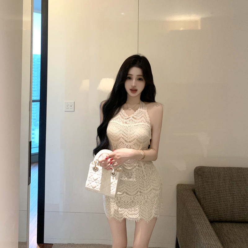 Package hip halter spicegirl short lace slim dress