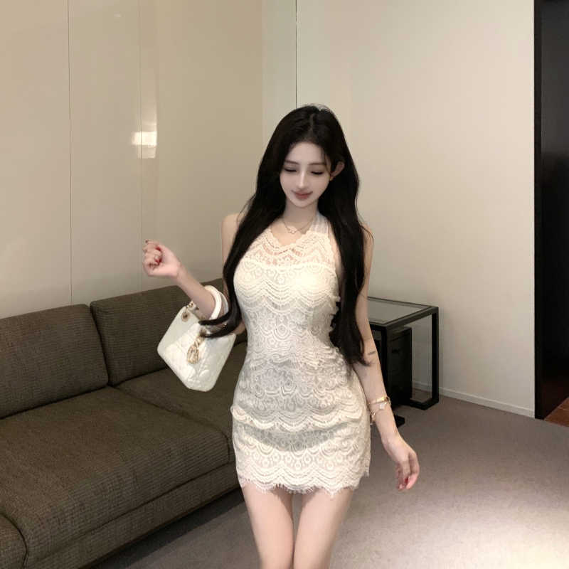 Package hip halter spicegirl short lace slim dress