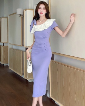 Mixed colors fashion long dress slim summer dress