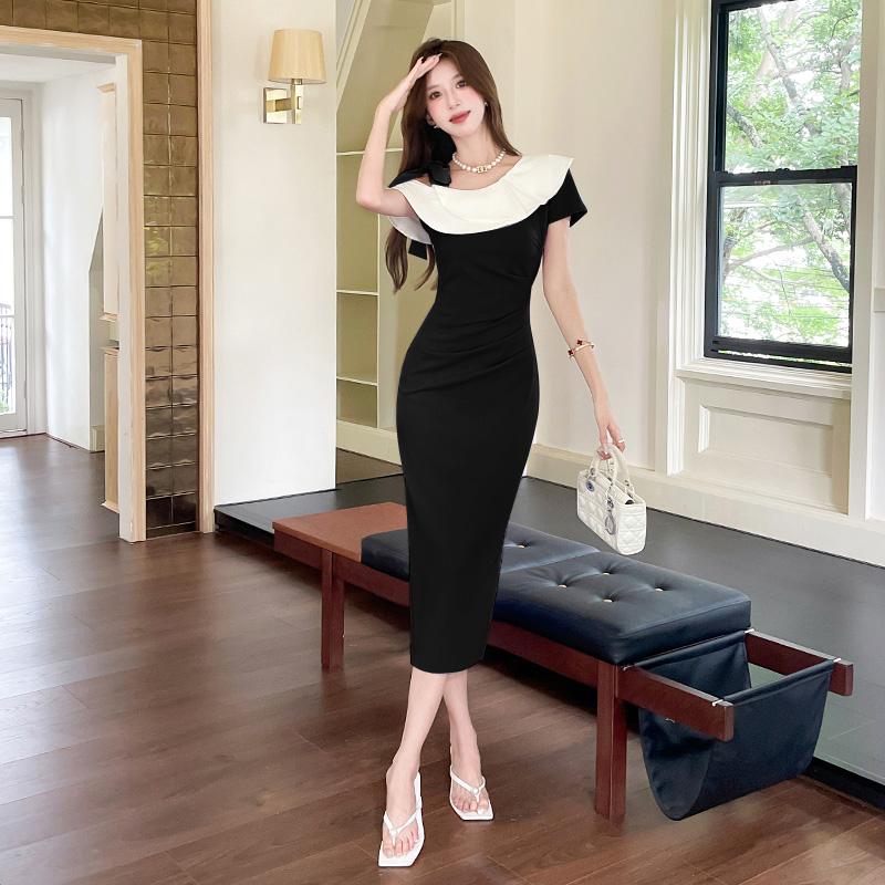 Mixed colors fashion long dress slim summer dress