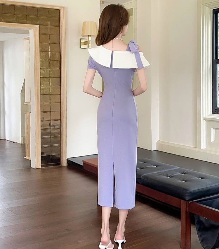 Mixed colors fashion long dress slim summer dress