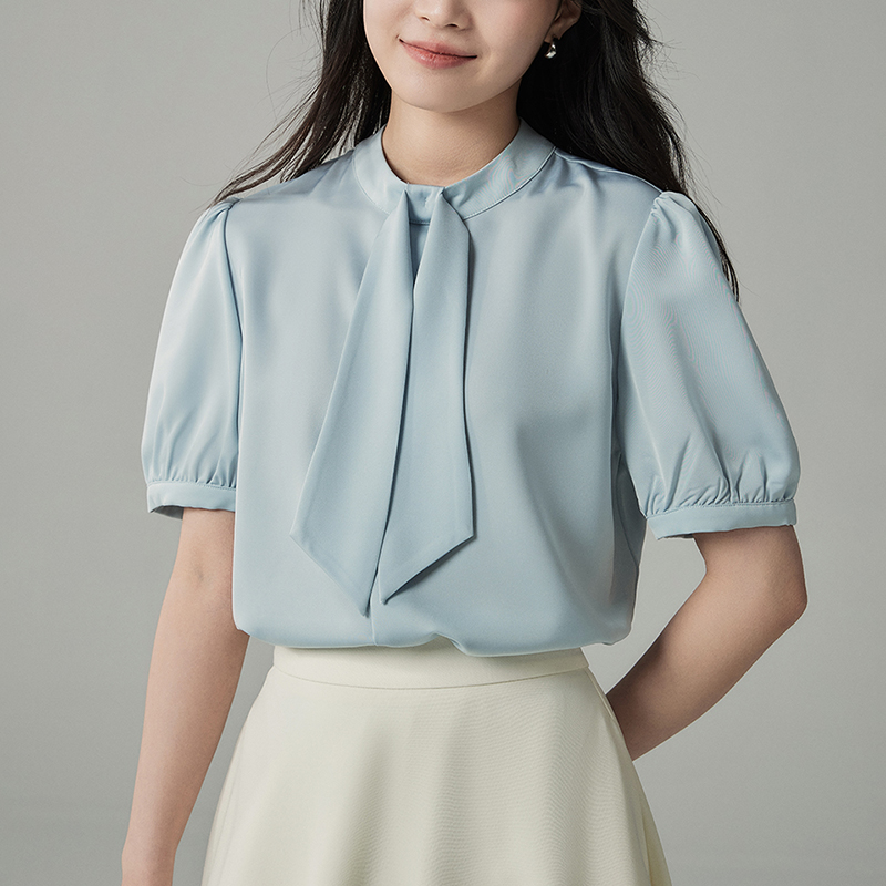 Satin profession white streamer niche shirt for women