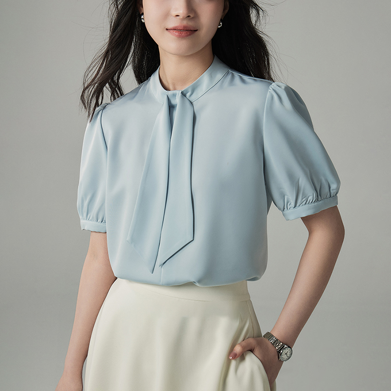 Satin profession white streamer niche shirt for women