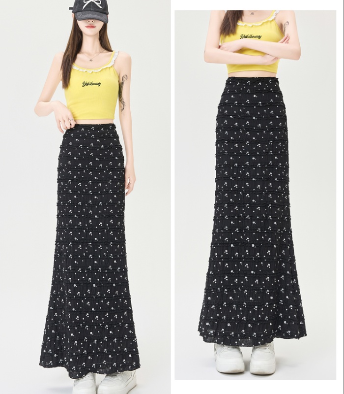 High waist white long skirt mermaid skirt for women