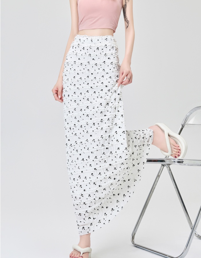 High waist white long skirt mermaid skirt for women