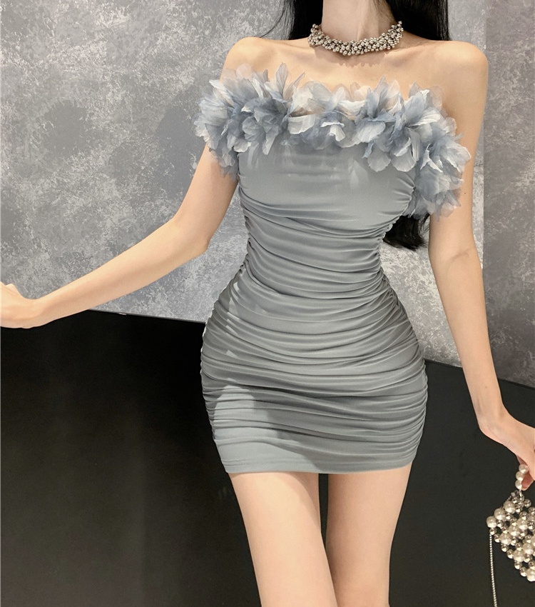 Package hip spicegirl short horizontal collar dress