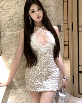 Slim short dress package hip sequins formal dress