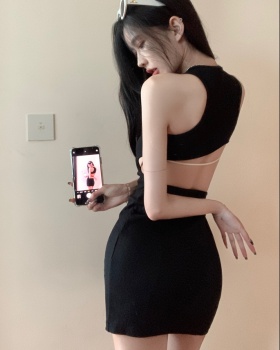Summer spicegirl sexy dress back hollow embroidery vest