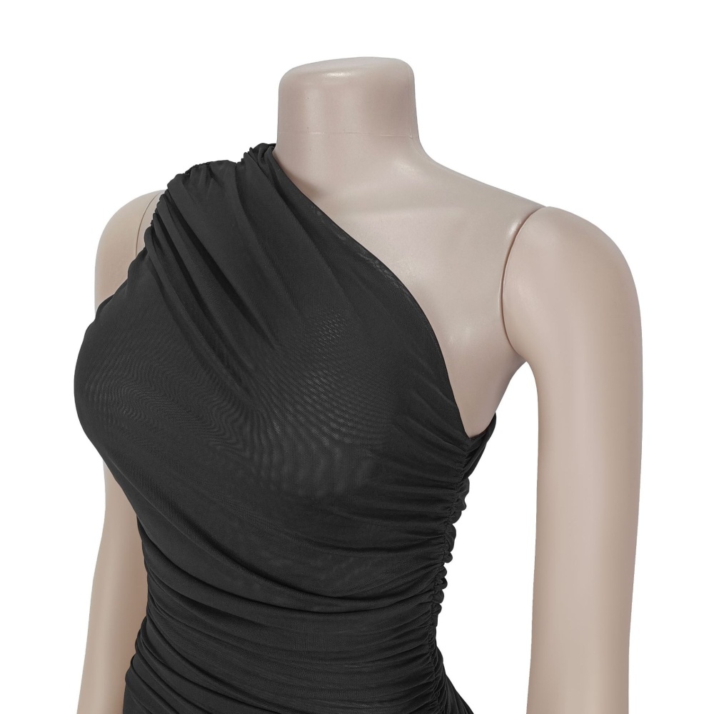 European style sloping shoulder fashion dress for women