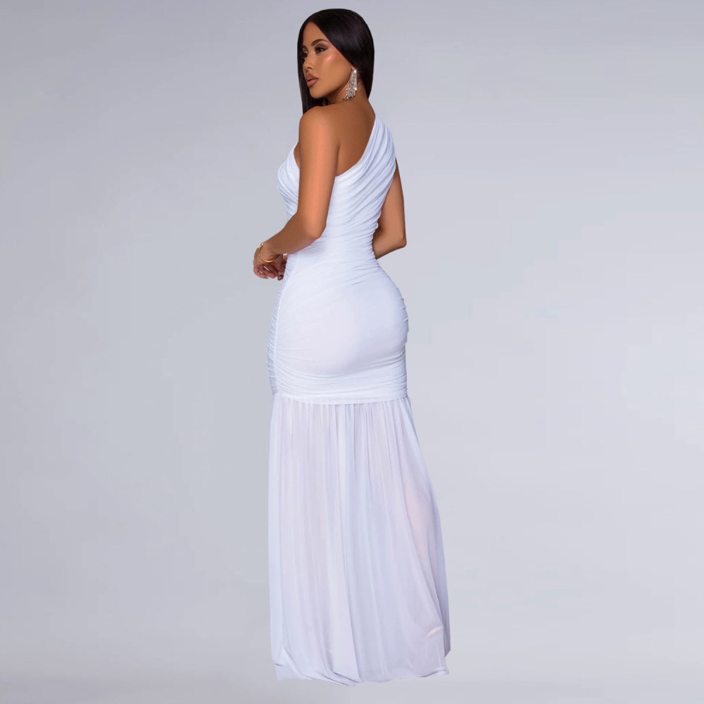 European style sloping shoulder fashion dress for women