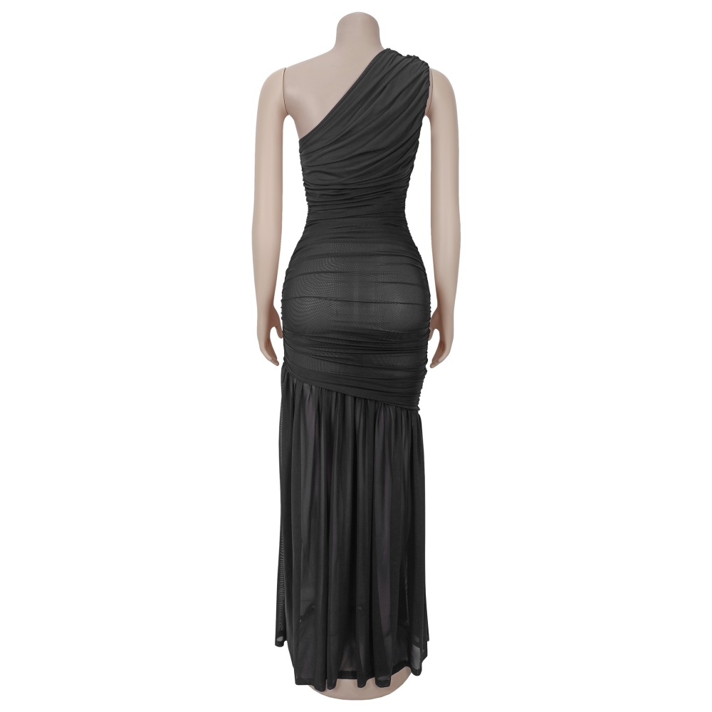 European style sloping shoulder fashion dress for women