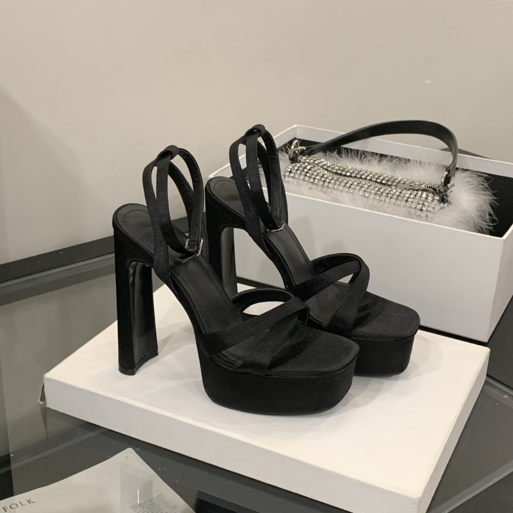 All-match sandals thick high-heeled shoes for women