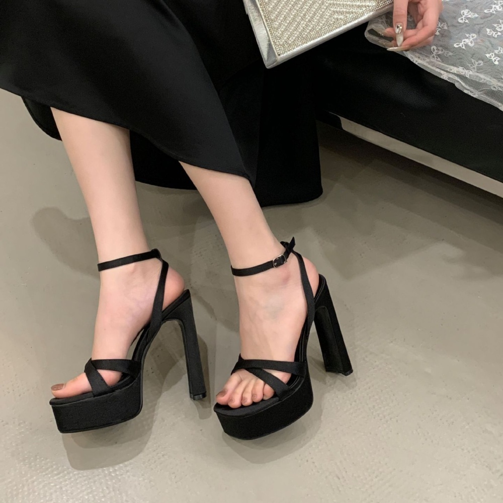All-match sandals thick high-heeled shoes for women