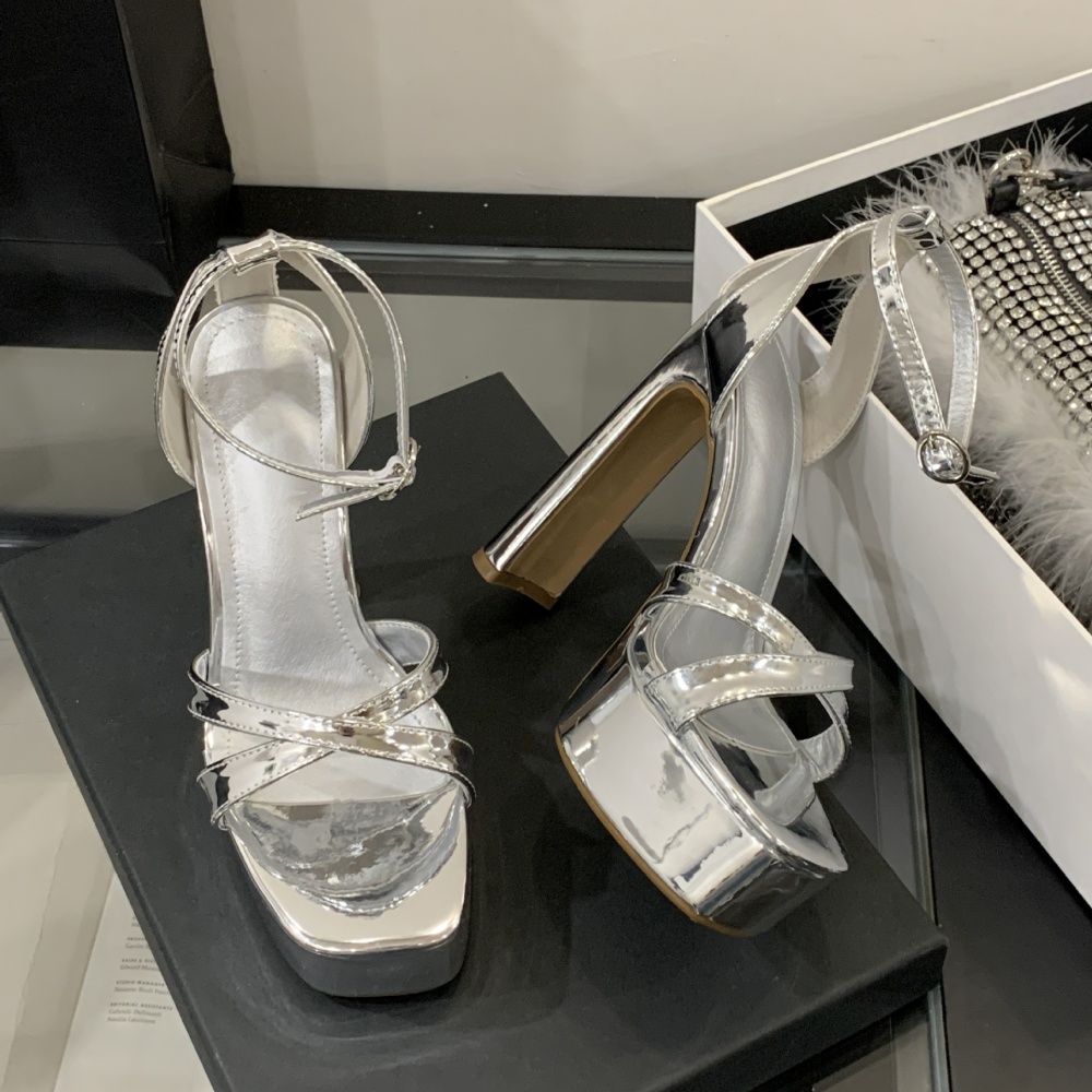 All-match sandals thick high-heeled shoes for women