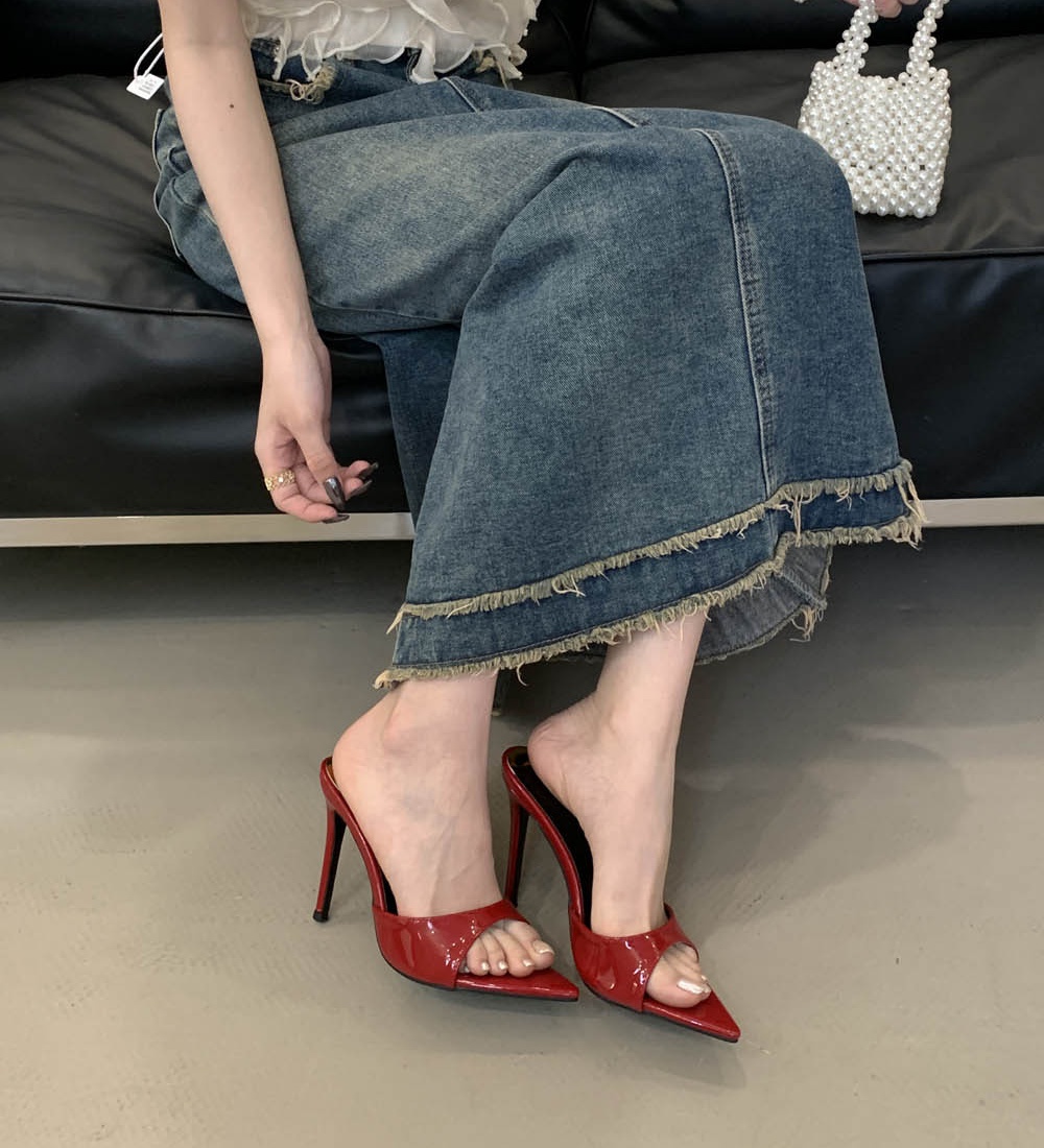 Temperament summer fine-root slippers for women