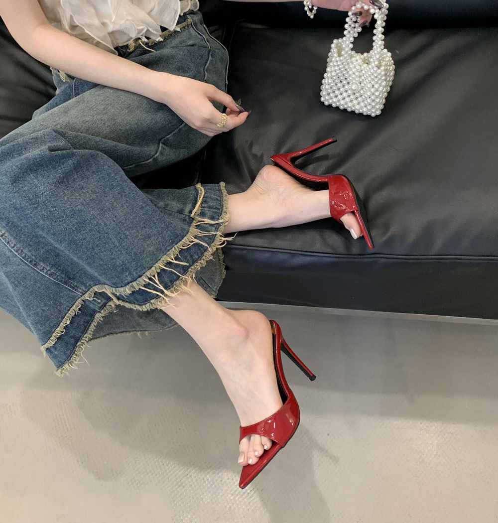 Temperament summer fine-root slippers for women