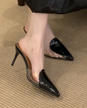 Pointed low spring and summer high-heeled shoes for women