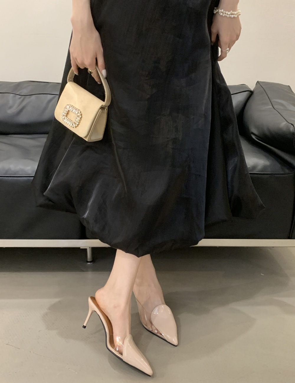 Pointed low spring and summer high-heeled shoes for women