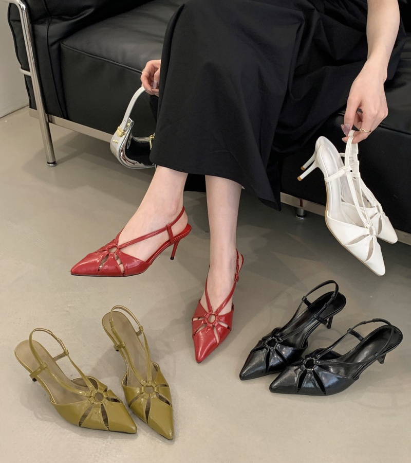 Pointed commuting tops fine-root high-heeled shoes for women
