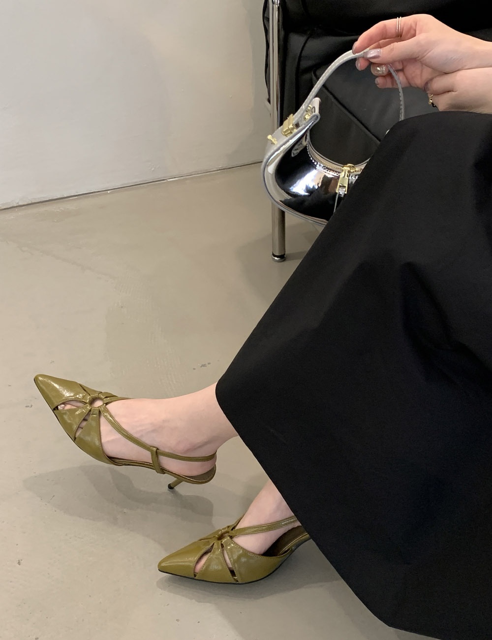 Pointed commuting tops fine-root high-heeled shoes for women