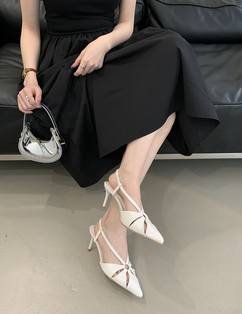 Pointed commuting tops fine-root high-heeled shoes for women