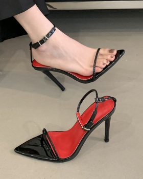 European style high-heeled simple sandals for women