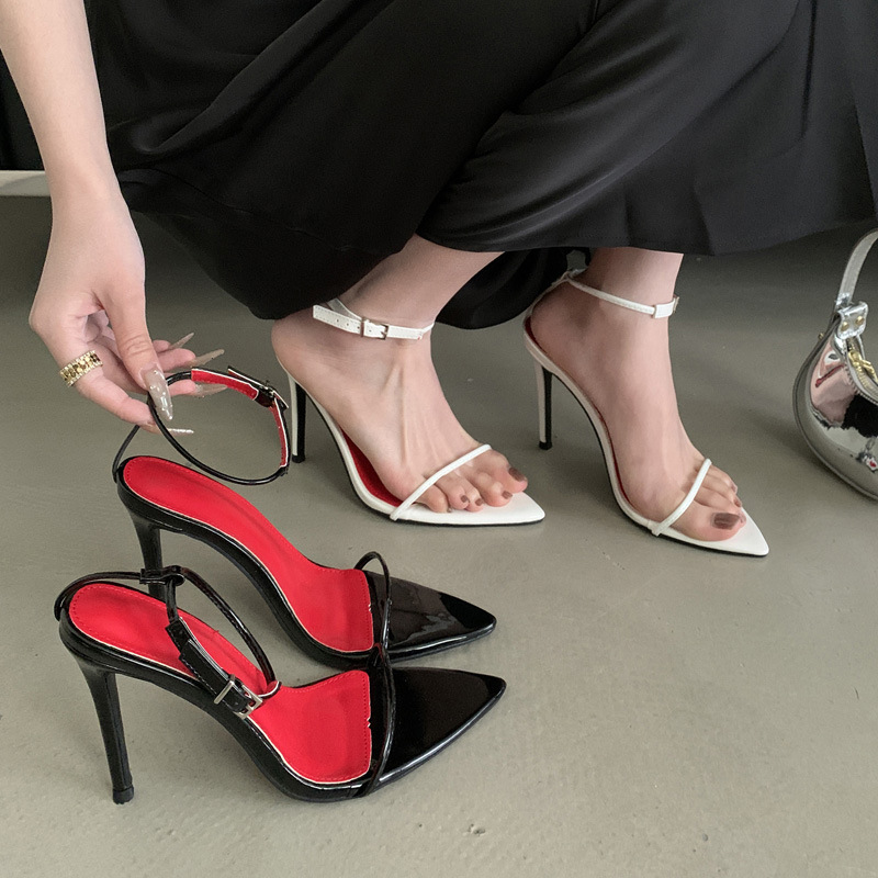 European style high-heeled simple sandals for women