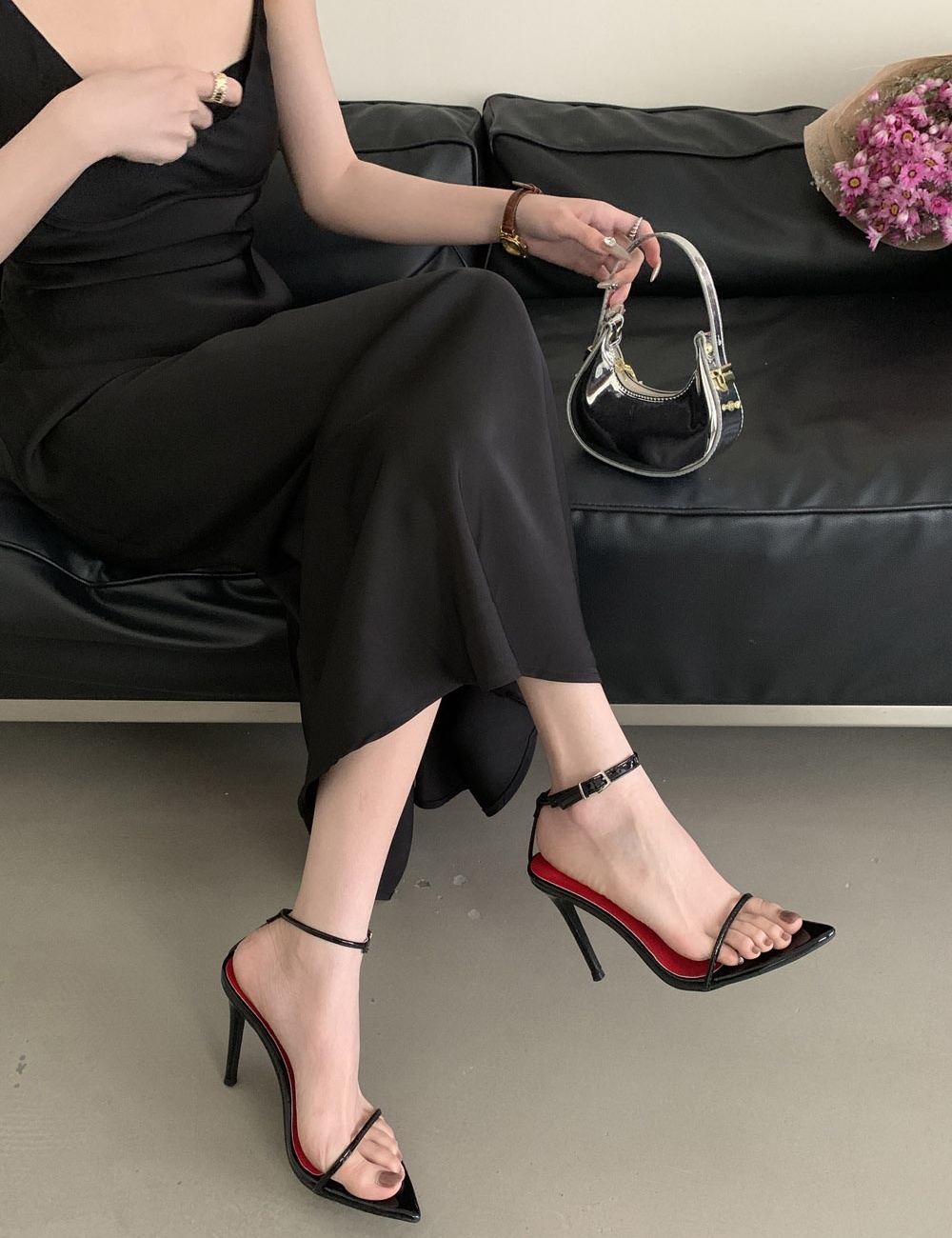 European style high-heeled simple sandals for women