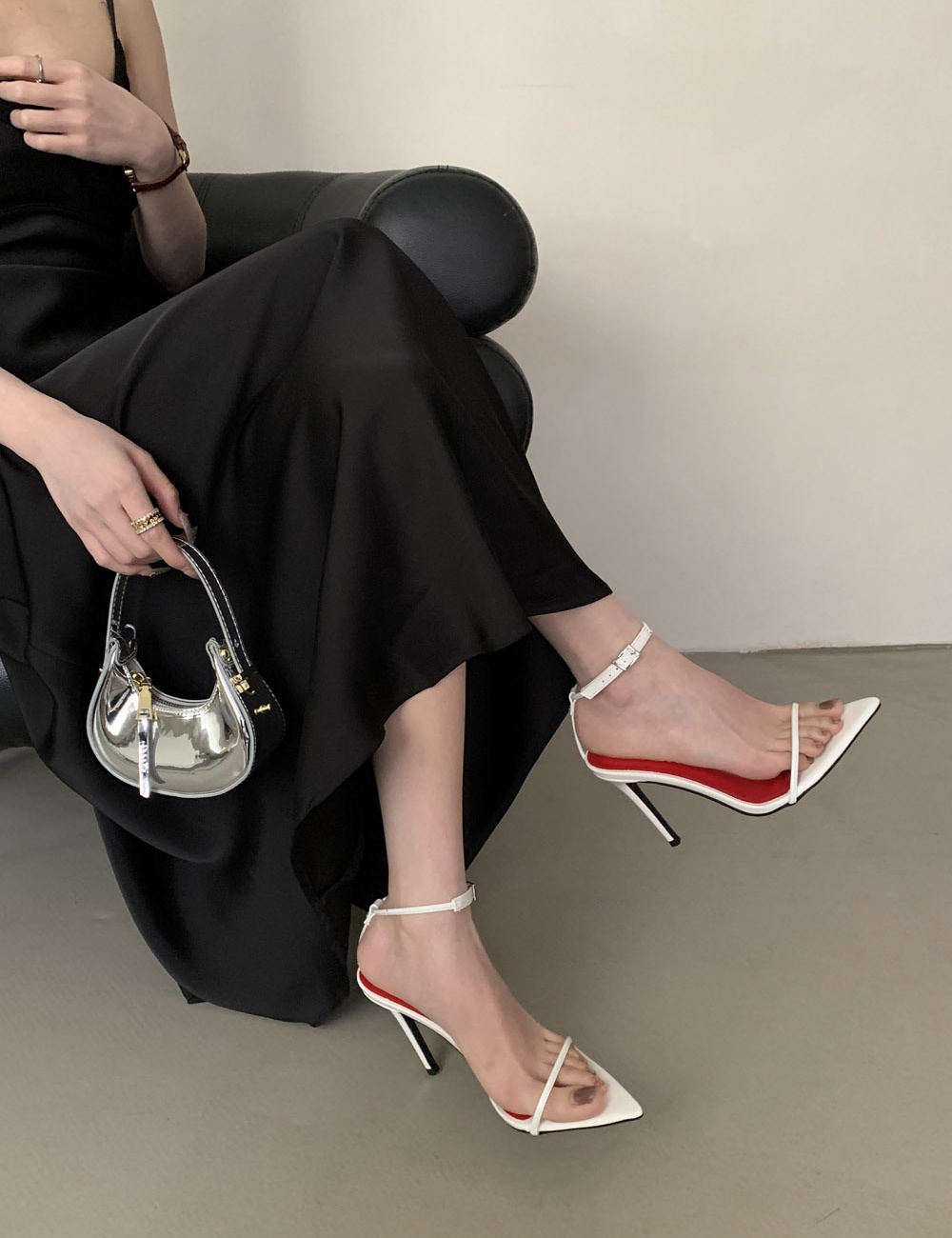 European style high-heeled simple sandals for women