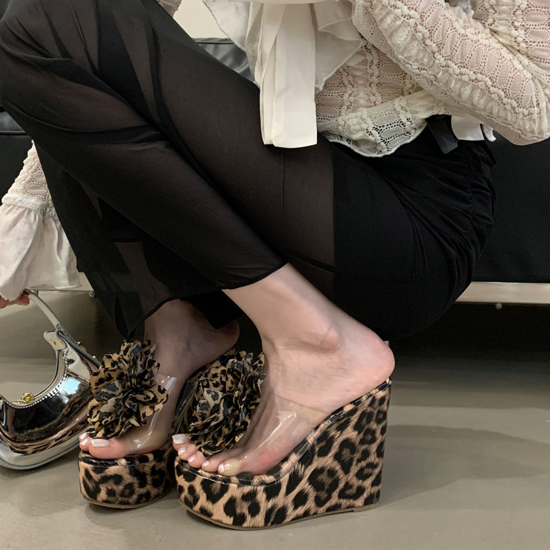 Round slippers slipsole high-heeled shoes for women