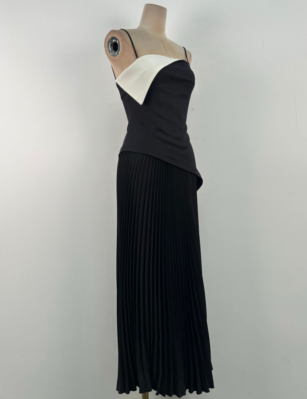 Mixed colors sling temperament dress slim split long dress