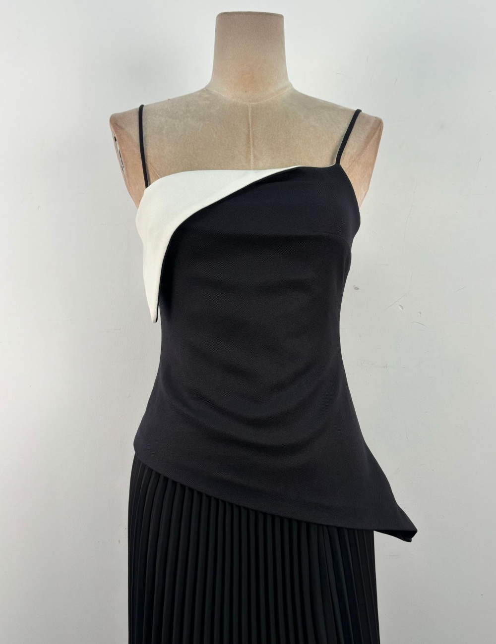 Mixed colors sling temperament dress slim split long dress