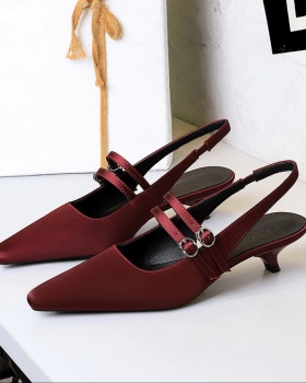 Korean style pointed cozy satin low shoes