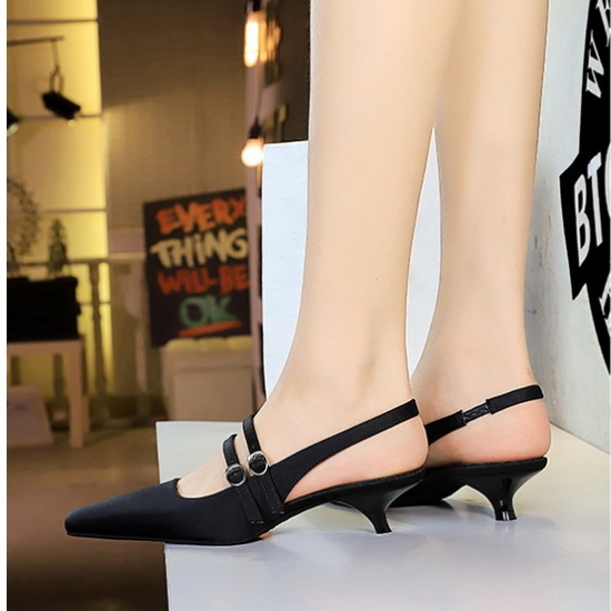 Korean style pointed cozy satin low shoes