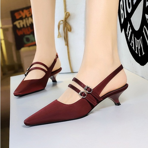 Korean style pointed cozy satin low shoes