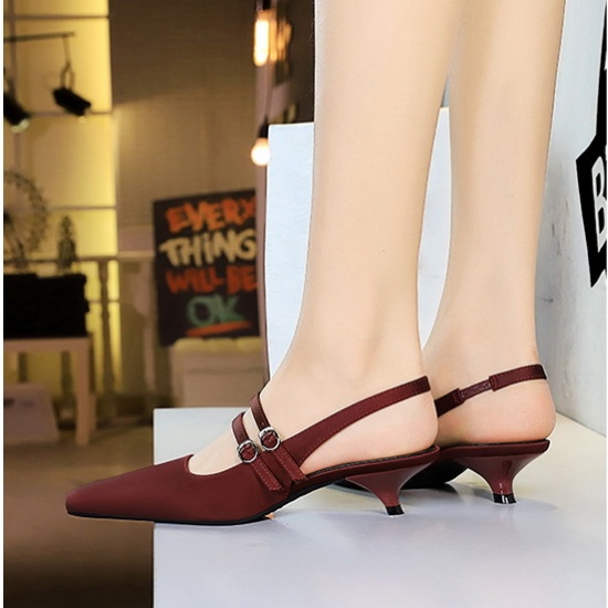 Korean style pointed cozy satin low shoes