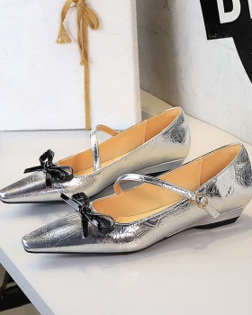 Cozy slipsole European style bow fashion low shoes for women