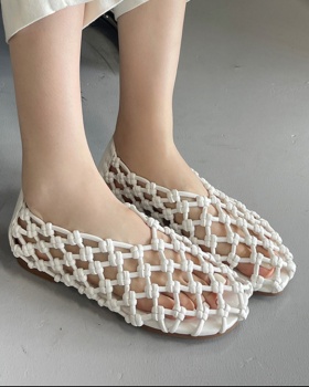 Hollow weave flat France style chanelstyle shoes for women