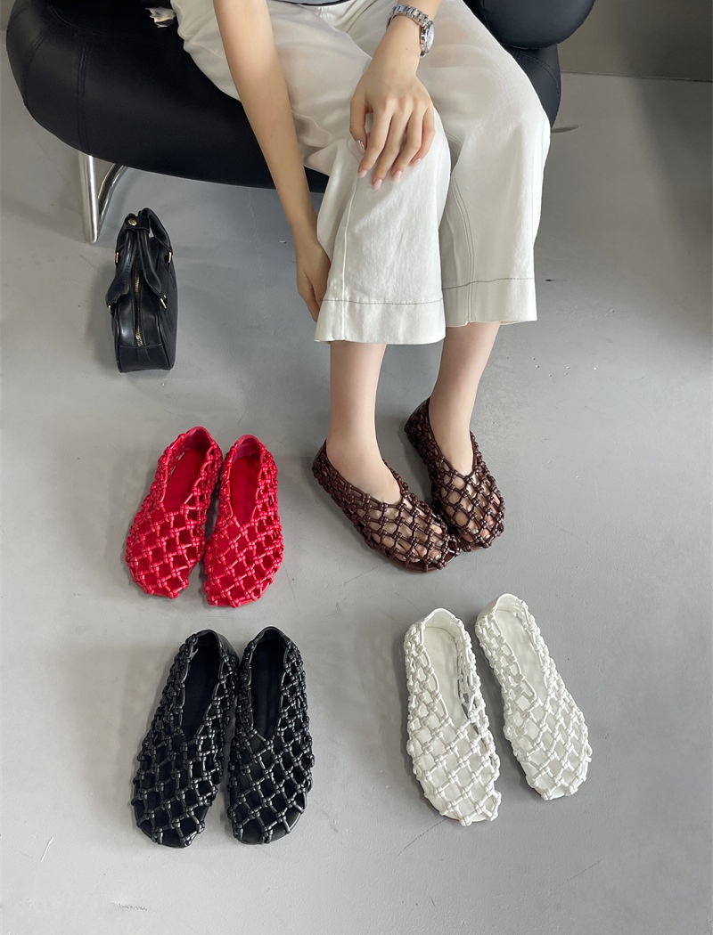 Hollow weave flat France style chanelstyle shoes for women