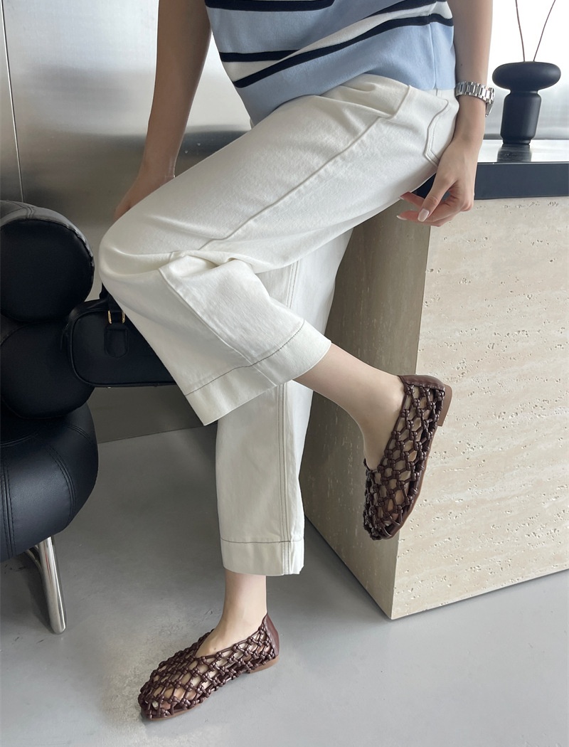 Hollow weave flat France style chanelstyle shoes for women