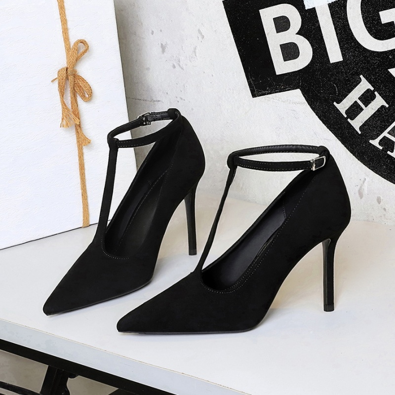 Broadcloth high-heeled shoes pointed shoes for women
